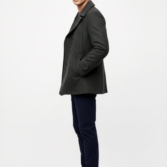 🧥 ZARA MAN LUXURY WOOL Winter Coat - Charcoal Grey - Classic/Stylish - Men XL - Picture 9 of 10